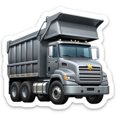 a big western strar dump truck gray sticker