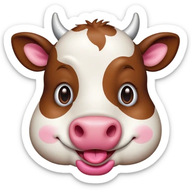A smirking cow sticker
