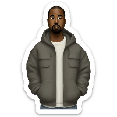 Kanye west in Yeezy merch sticker