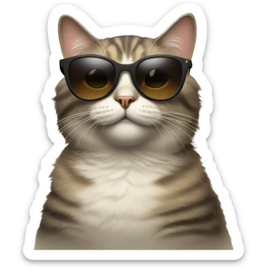 Cat with sunglasses sticker