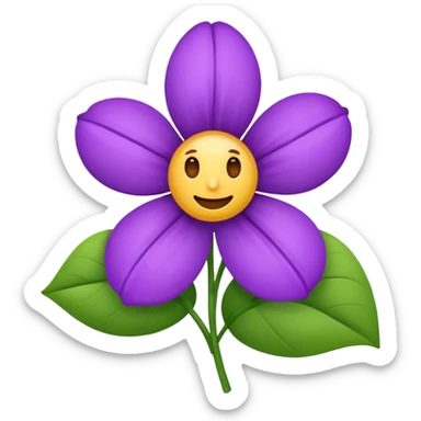 Emoji fleur violet sticker