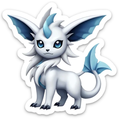 Edgy Cool Kawaii Absol-Silvally-Vaporeon-Absol-Pokémon Full Body sticker