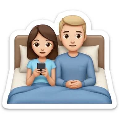 Lit avec 2 personne devant Netflix  sticker