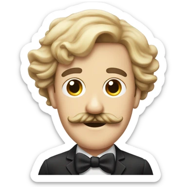 Man with Charley Chaplin moustache  sticker