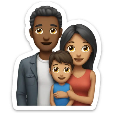mom and dad and son and daughter sticker