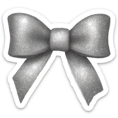 silver glitter small bow sticker
