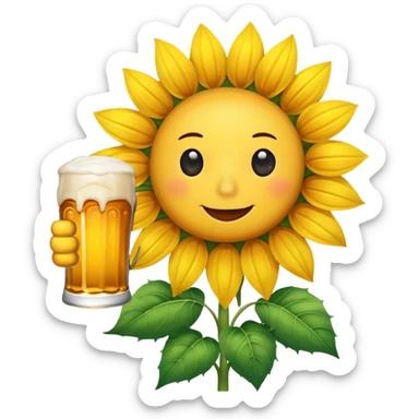 Girasol con chela sticker