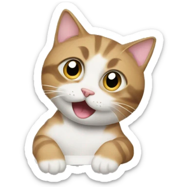 Cat using microwave sticker