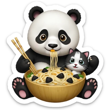 pandas noodles cats sticker
