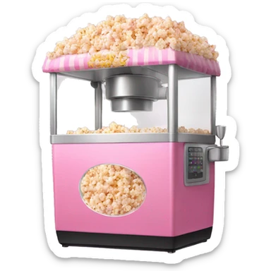 Realistic pink popcorn machine sticker