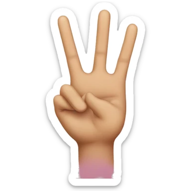 A hand emoji holding up pinky and and peace sign  sticker