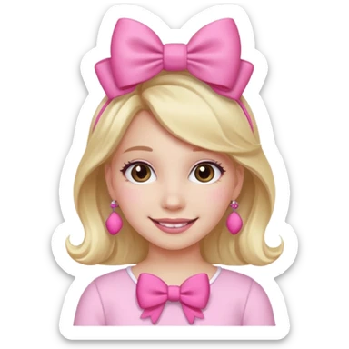 Aesthetic girl with pink accessories  sticker