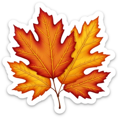 autumn leaves, white background sticker