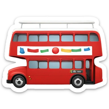 red double decker bus sticker