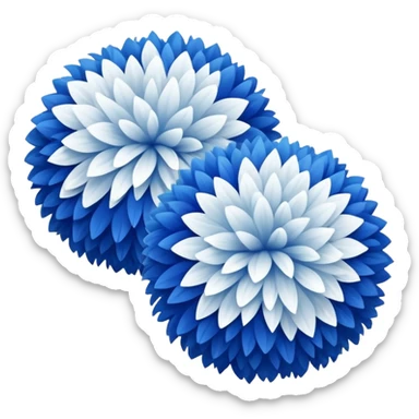 2 blue and white cheer poms sticker