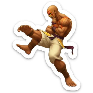 street fighter dhalsim elastic kick sticker