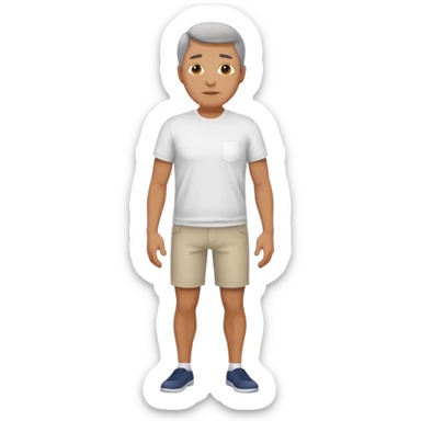 Clothed mature man staning, facing viewer, grabbing his crotch sticker