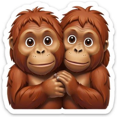 Nose to nose orangutans cute sticker