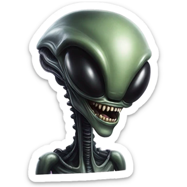  xenomorph alien in love sticker