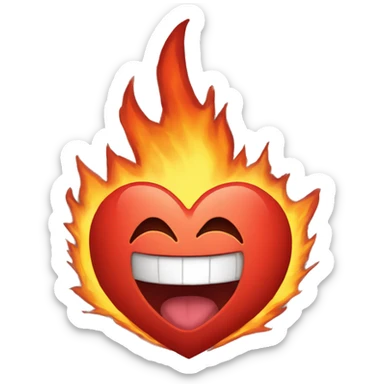 Corazón con fuego  sticker