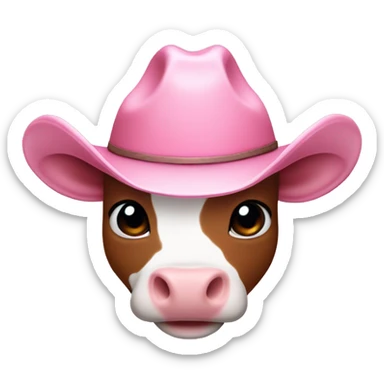 A baby pink heart with a cow boy hat on top sticker