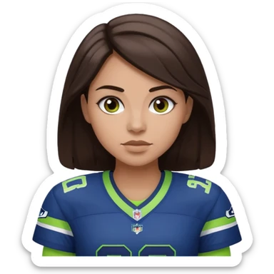 Dark brown hair seahawks fan female sticker