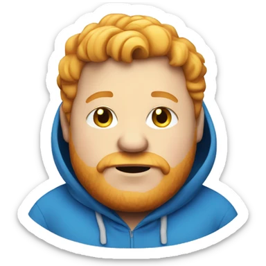 Obese white ginger man with blue hoodie  sticker