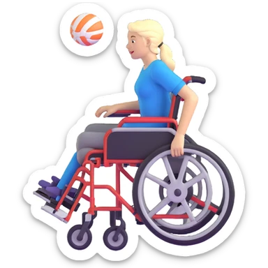 woman in wheelchair playing football sticker