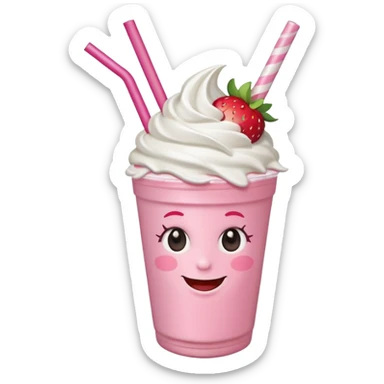 milkshake with a face and hair sticker