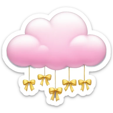Cloud with pink hanging bows sticker