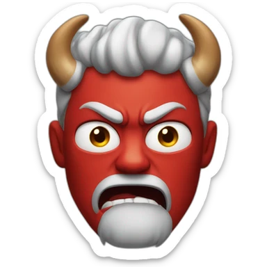 guy with horns shorts very angry and red skin sticker