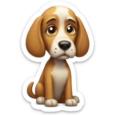 Sad dog stand sticker