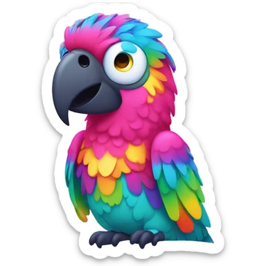 lisa frank parrot sticker