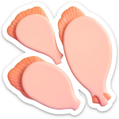 three pieces of raw chicken breast arranged neatly sticker