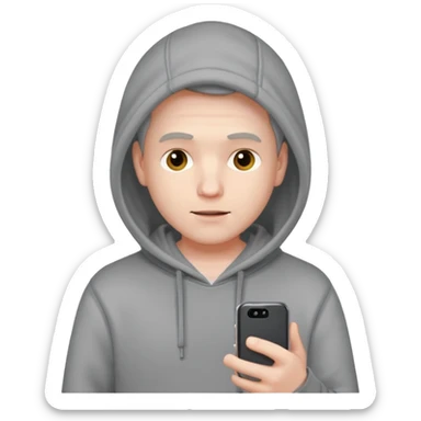 depressive man using his phone sticker