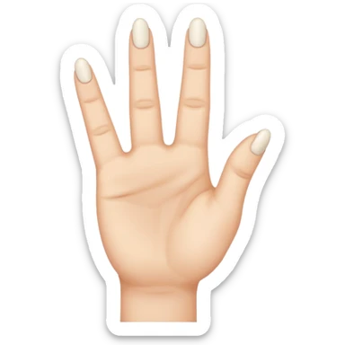 A hand holding up the first 3 fingers and then others are down sticker