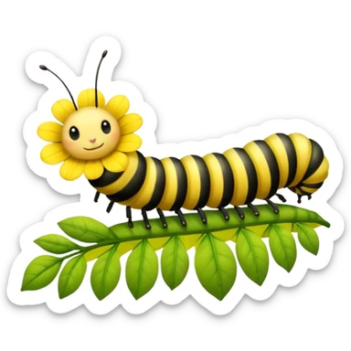 
caterpillar on flower sticker