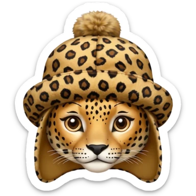 leopard print hat sticker