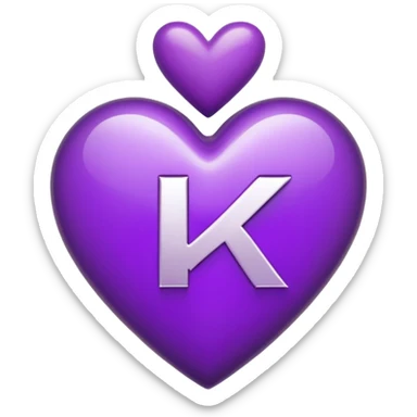 The Letter “k” inside a Purple Heart sticker