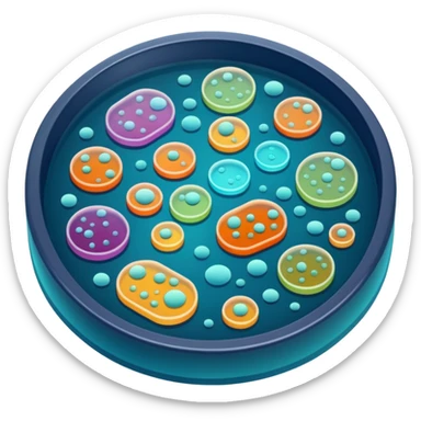 Agar lab plate viewed at an angle sticker