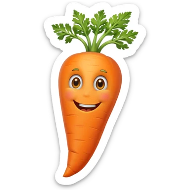 Create a curved carrot with eyes with a bend at the end for feet sticker