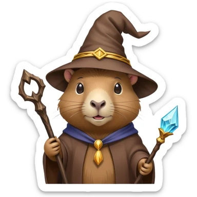 wizard cappybara sticker