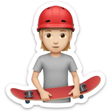 skater with skateboard and red helmet sticker