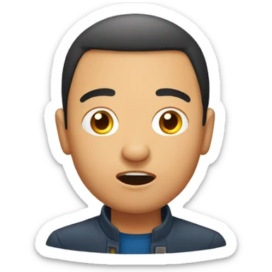 Kyrgyz man have a surprised sticker