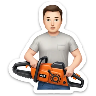 Musk photorealistic picks up the chainsaw sticker