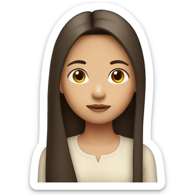 filipino girl with long straight hair and no eyebrows sticker