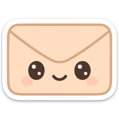 kawaii style happy envelope sticker
