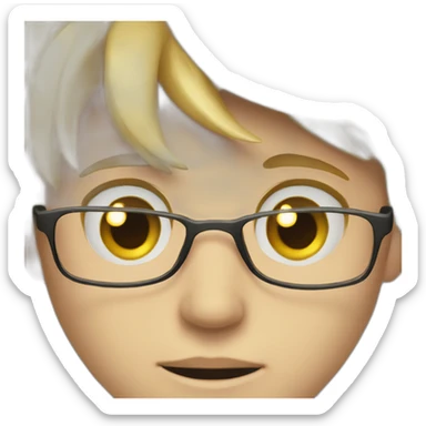 Blondie Boy wearing glasses and blink eye sticker