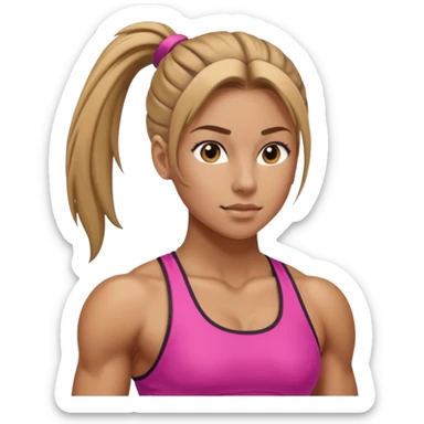 athlete woman with ponytail sticker