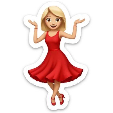 woman dancing emoji ios red dress sticker